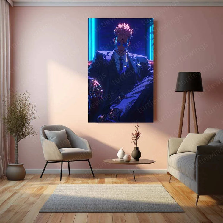 Sukuna Suit Metal Poster – Jujutsu Kaisen Villain Wall Art | Anime Aesthetic Decor - TURTLEWINGS 