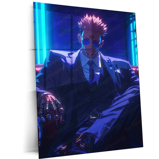 Sukuna Suit Metal Poster – Jujutsu Kaisen Villain Wall Art | Anime Aesthetic Decor - TURTLEWINGS 