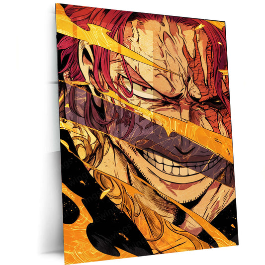 Shanks One Piece Japanese Metal Poster | Yonko Red-Haired Pirate Wall Art 2 - TURTLEWINGS 