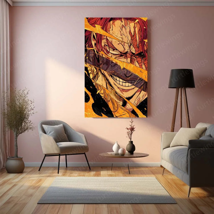 Shanks One Piece Japanese Metal Poster | Yonko Red-Haired Pirate Wall Art 2 - TURTLEWINGS 