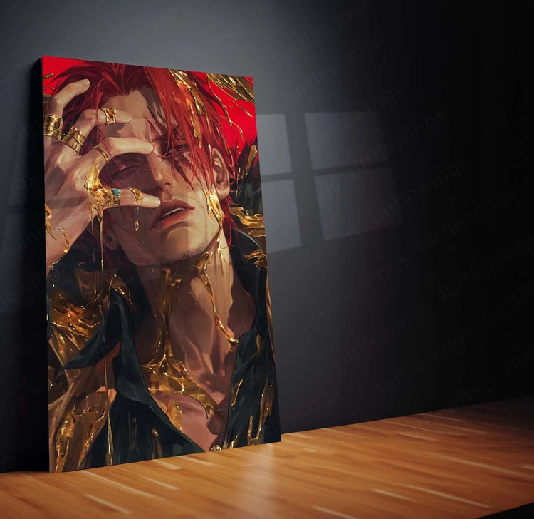 Shanks One Piece Japanese Metal Poster | Yonko Red-Haired Pirate Wall Art 4 - TURTLEWINGS 