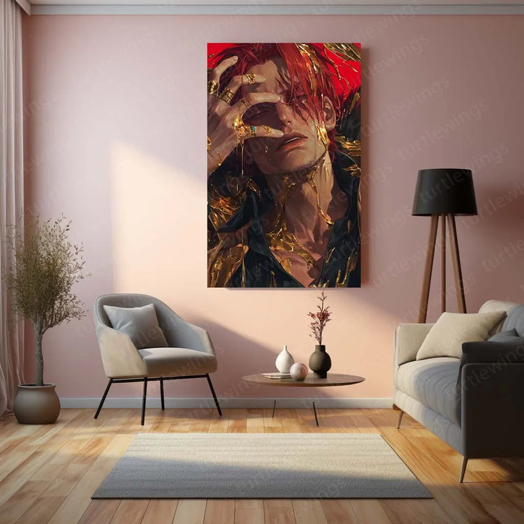 Shanks One Piece Japanese Metal Poster | Yonko Red-Haired Pirate Wall Art 4 - TURTLEWINGS 