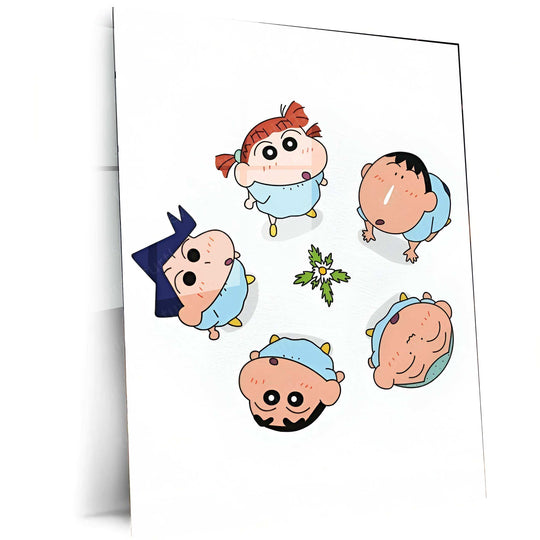 Shinchan Metal Poster – Fun & Nostalgic Anime Wall Art - TURTLEWINGS 