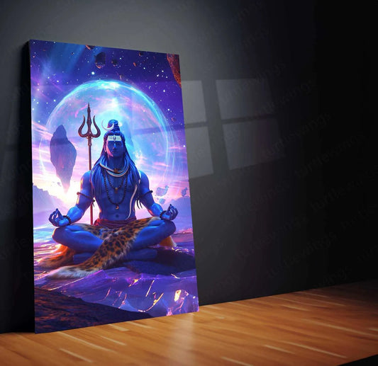 Lord Shiva Metal Poster – Divine Lord of Destruction | Spiritual Hindu Wall Art | Mahadev Decor - TURTLEWINGS 