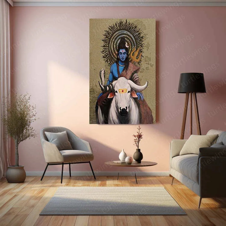 Lord Shiva Metal Poster – Divine Lord of Destruction | Spiritual Hindu Wall Art 2 - TURTLEWINGS 