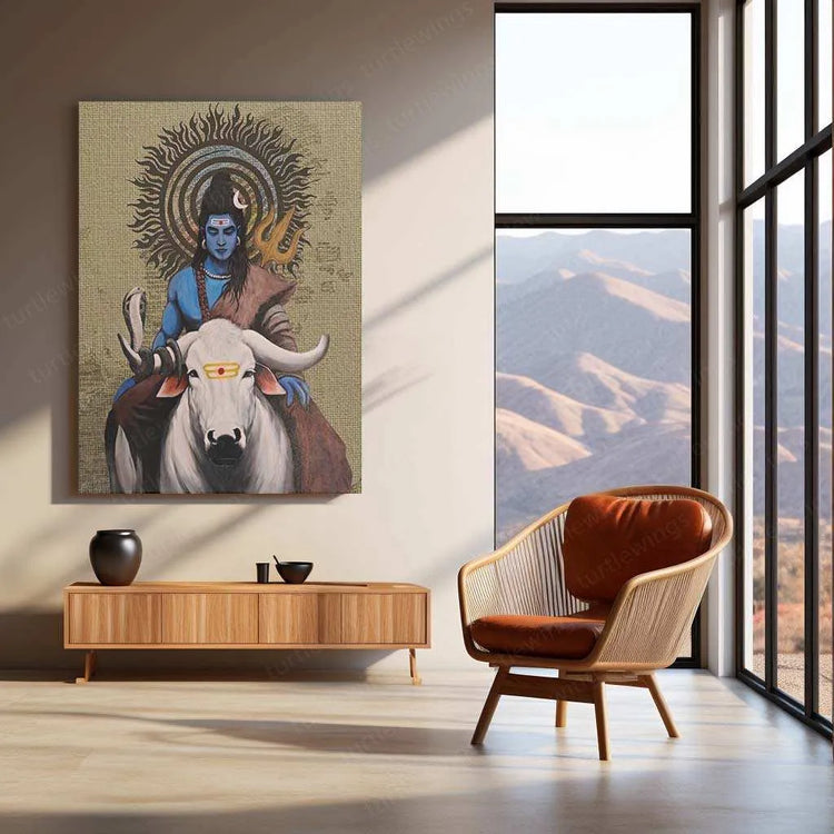 Lord Shiva Metal Poster – Divine Lord of Destruction | Spiritual Hindu Wall Art 2 - TURTLEWINGS 