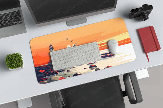 Aesthetic Shore Deskmat – Tranquil Beachscape for Your Workspace