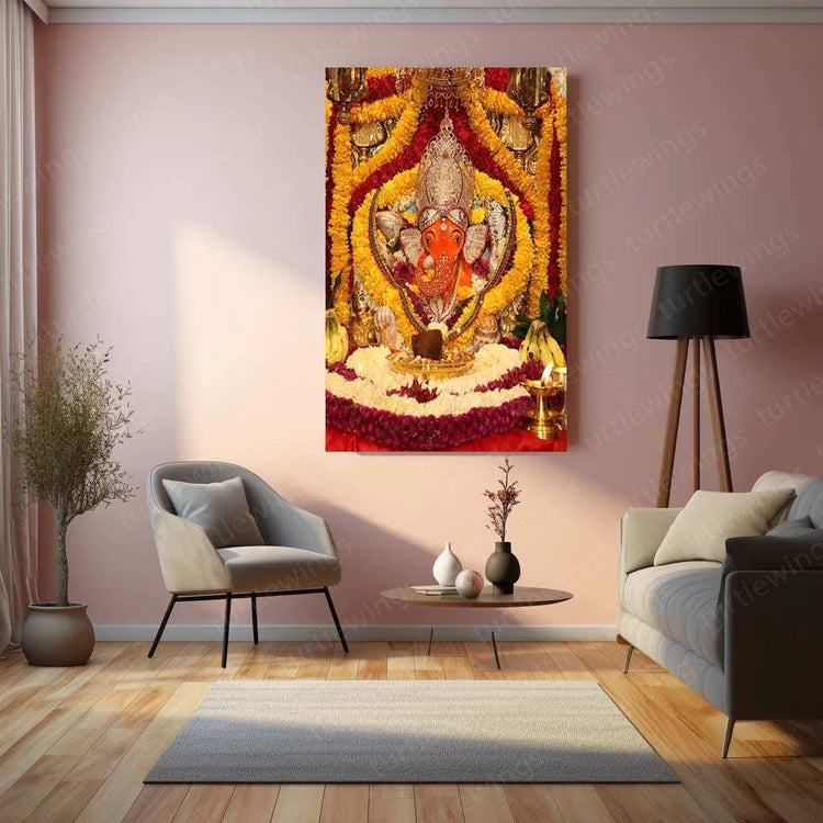 Siddhivinayak Ganpati – The Divine Blessings Metal Poster - TURTLEWINGS 