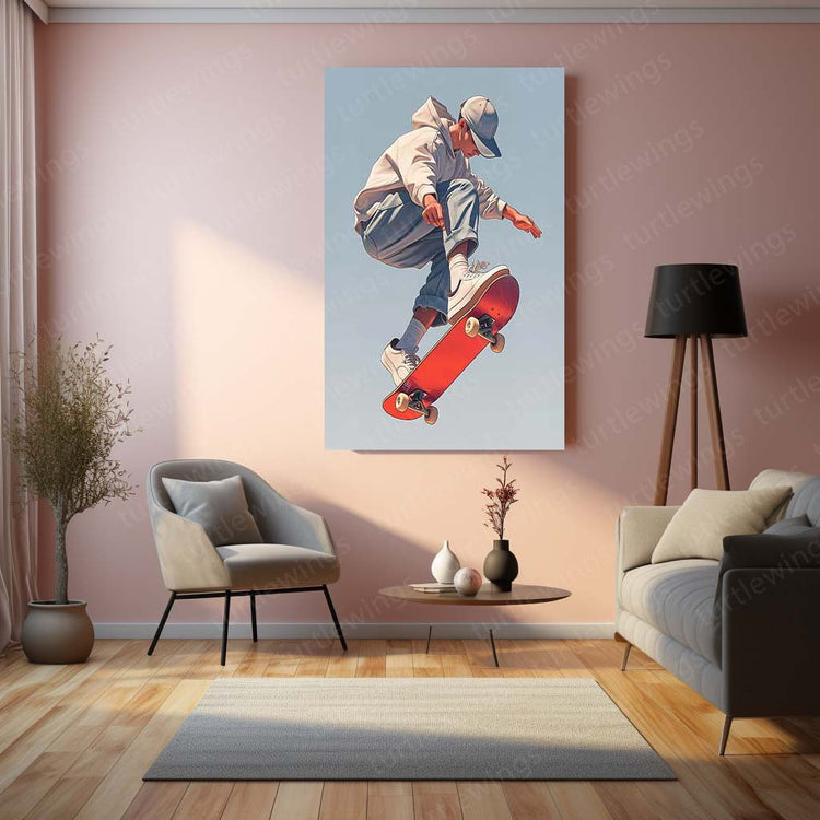 Skating Guy Metal Poster | Urban Vibes | High-Quality Metal Print