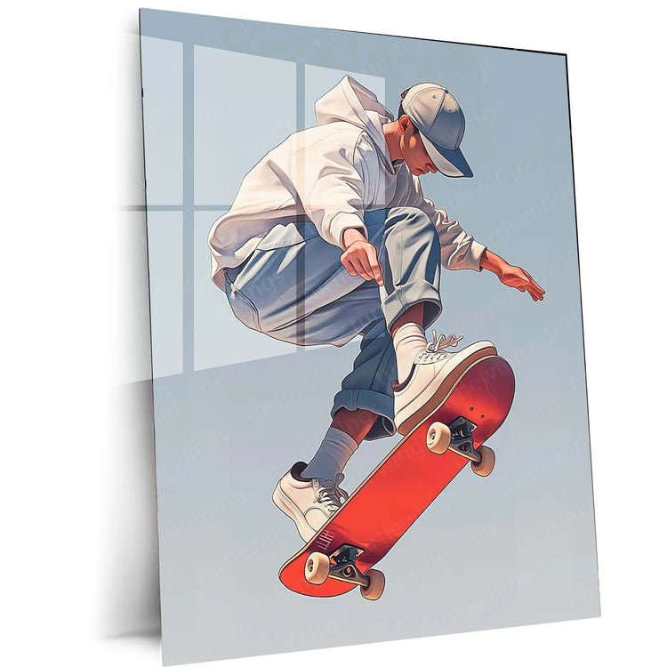 Skating Guy Metal Poster | Urban Vibes | High-Quality Metal Print