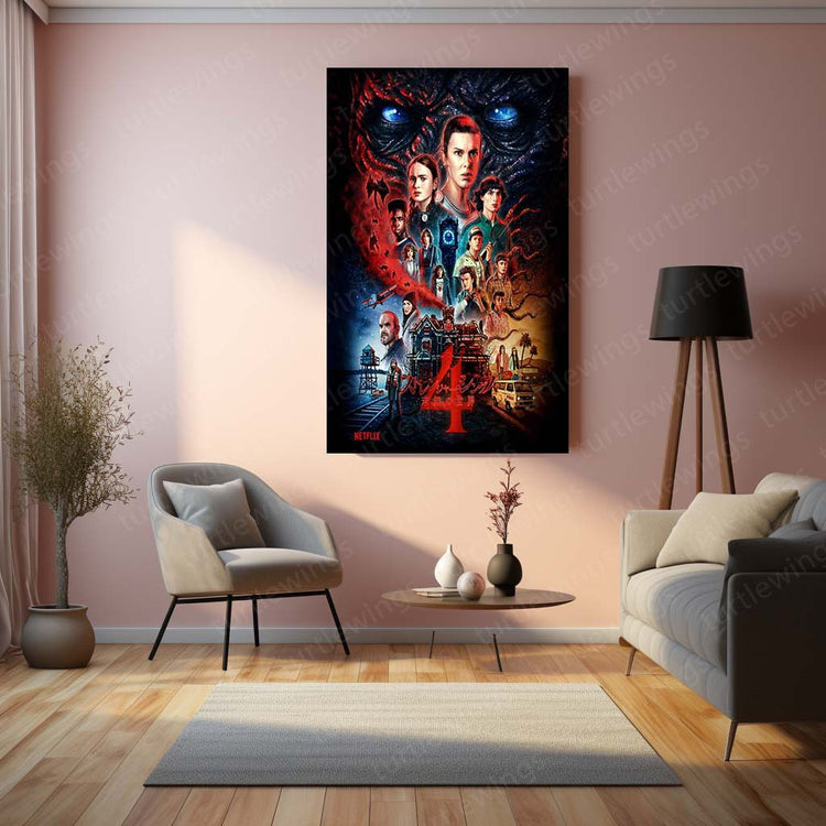 Stranger Things Metal Poster | 80s Nostalgia | High-Quality Metal Print