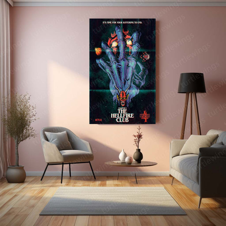 Stranger Things Season 4 Chapter 1: "The Hellfire Club" Metal Poster | High-Quality Metal Print