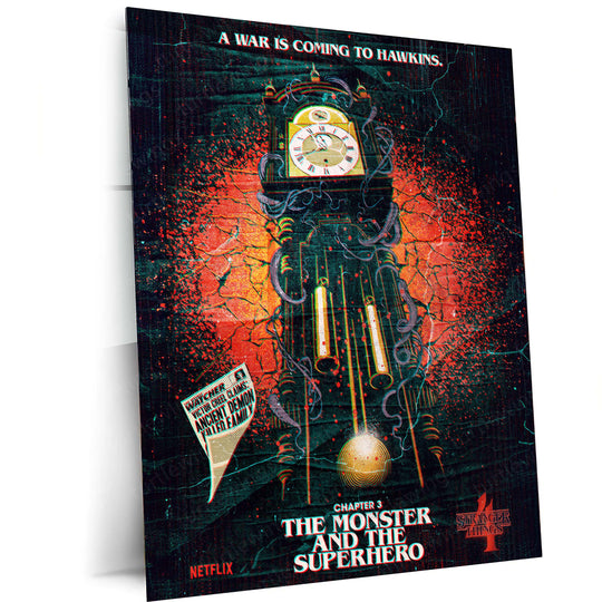 Stranger Things Season 4 Chapter 3: "The Monster and the Superhero" Metal Poster | High-Quality Metal Print