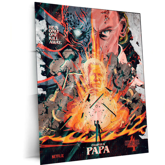 Stranger Things Season 4 Chapter 8: "Papa" Metal Poster | High-Quality Metal Print