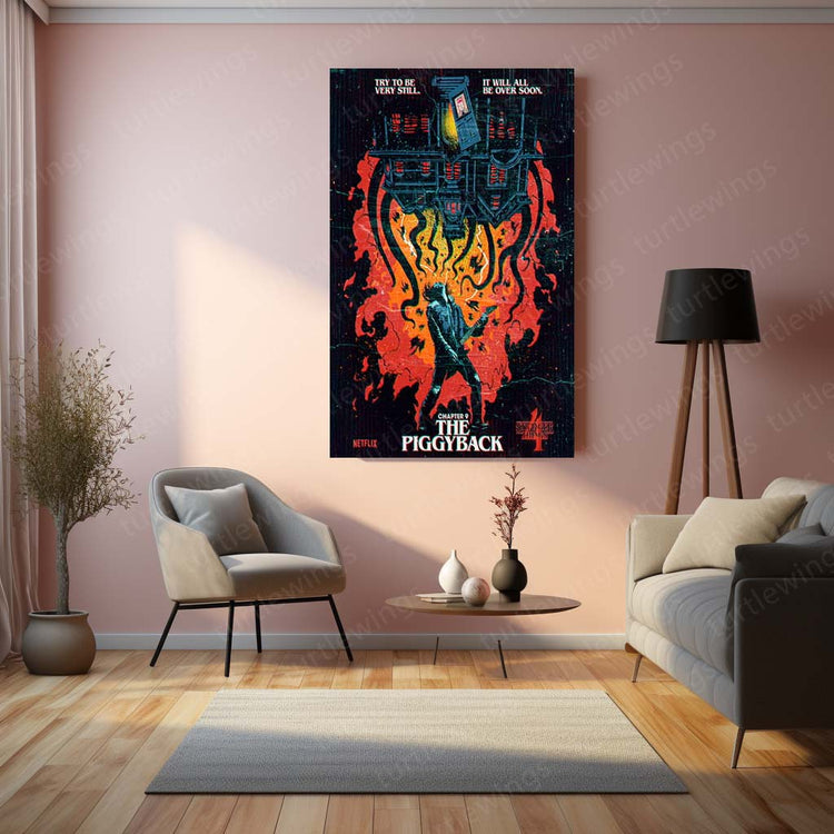 Stranger Things Season 4 Chapter 9: "The Piggyback" Metal Poster | High-Quality Metal Print