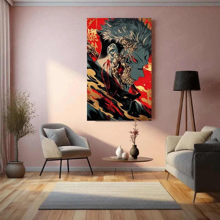 Ryomen Sukuna - Jujutsu Kaisen Metal Poster | Cursed King | Anime Wall Art - TURTLEWINGS 