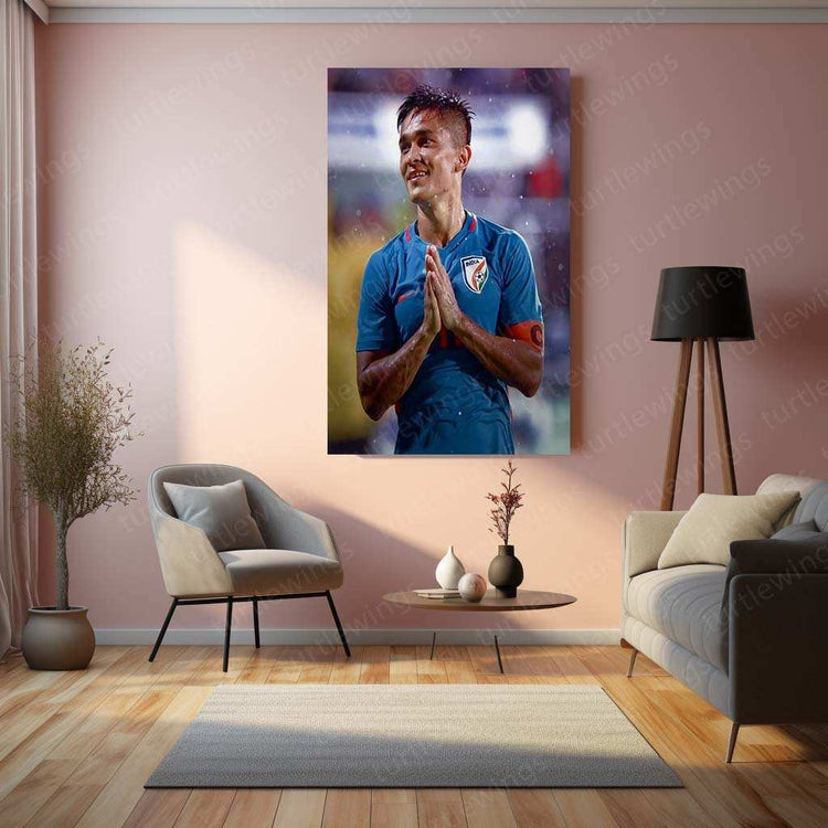 Sunil Chhetri Metal Poster – Tribute to India’s Football Legend - TURTLEWINGS 