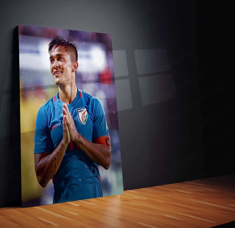 Sunil Chhetri Metal Poster – Tribute to India’s Football Legend - TURTLEWINGS 