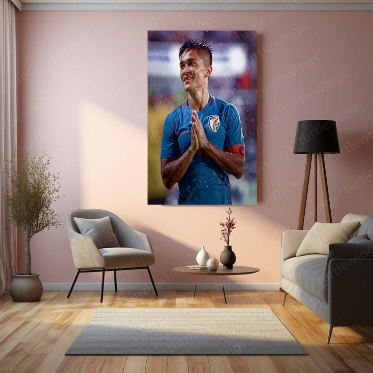 Sunil Chhetri Metal Poster | Indian Football Legend | High-Quality Metal Print