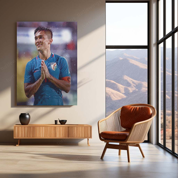 Sunil Chhetri Metal Poster | Indian Football Legend | High-Quality Metal Print