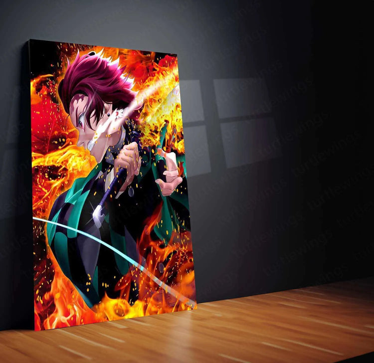 Tanjiro Metal Poster – Demon Slayer Wall Art | Anime Samurai Aesthetic - TURTLEWINGS 