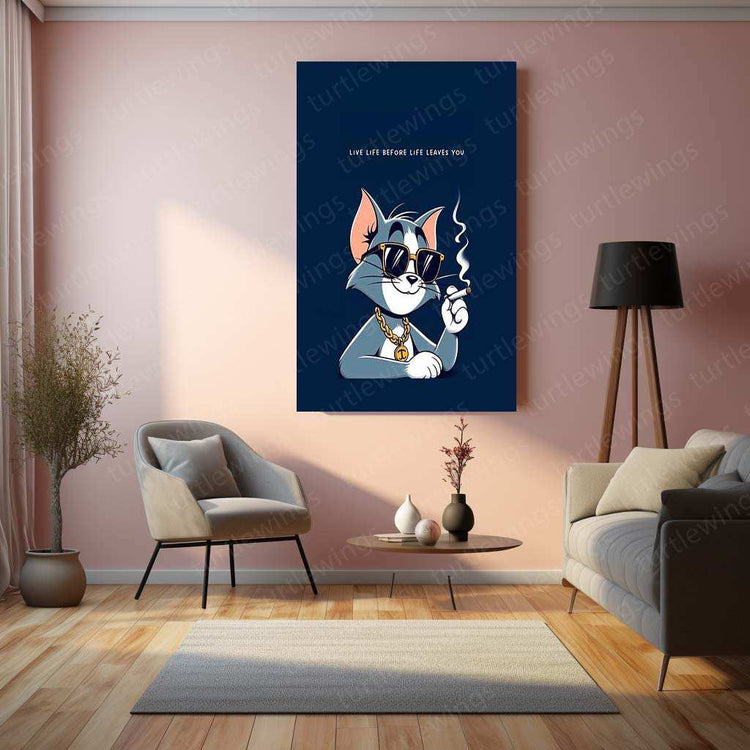 Tom Quote Metal Poster – Classic Cartoon Wisdom | Funny Tom & Jerry Wall Art - TURTLEWINGS 