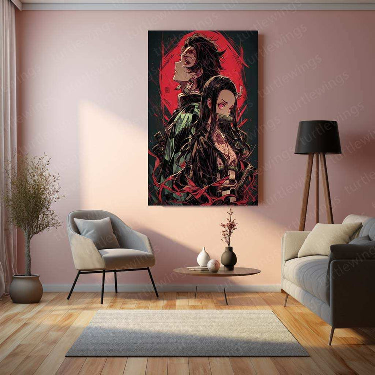 Tanjiro x Nezuko Metal Poster – The Ultimate Demon Slayer Sibling Bond - TURTLEWINGS 