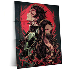 Tanjiro x Nezuko Metal Poster – The Ultimate Demon Slayer Sibling Bond