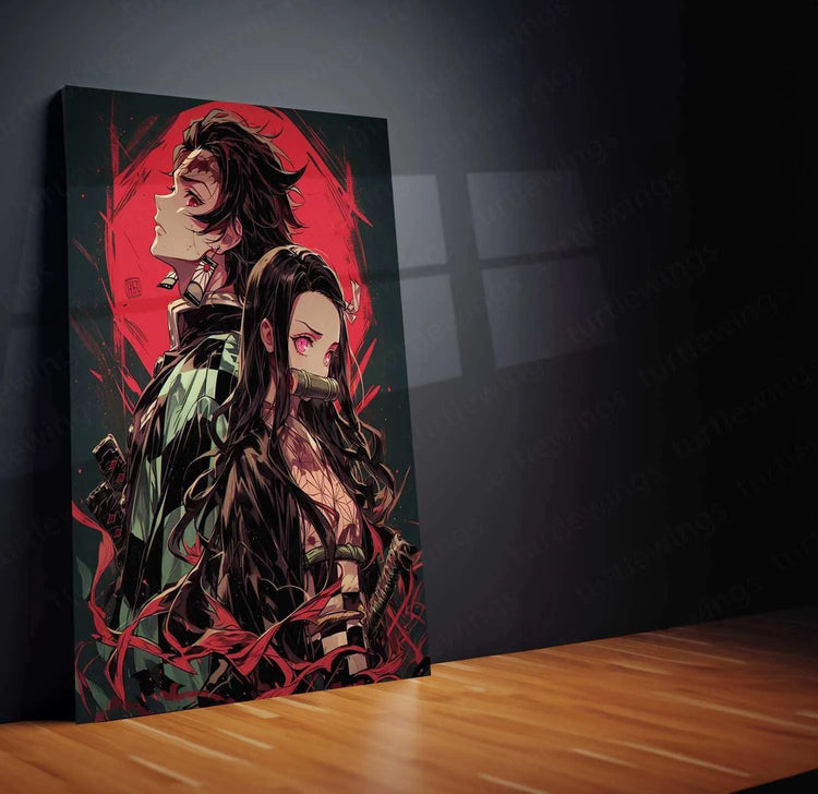 Tanjiro x Nezuko Metal Poster – The Ultimate Demon Slayer Sibling Bond - TURTLEWINGS 