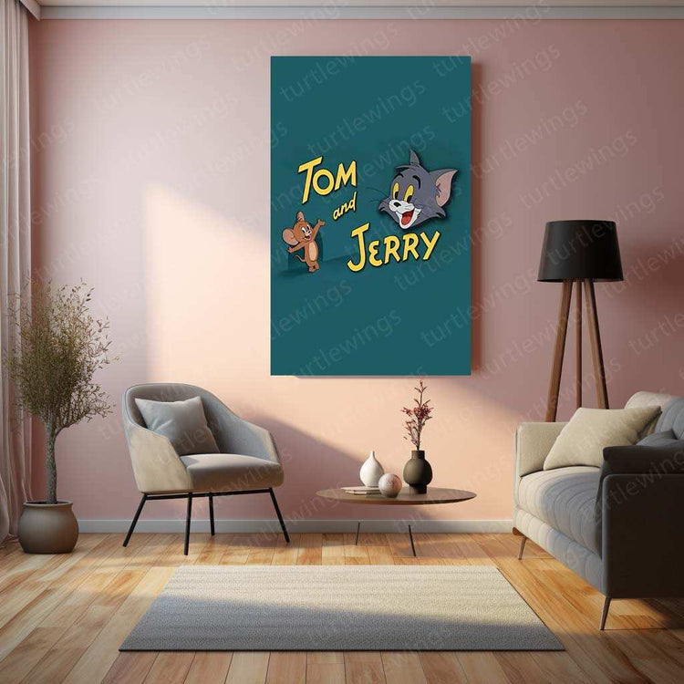 Tom and Jerry Metal Poster – Classic Cartoon Chaos - TURTLEWINGS 