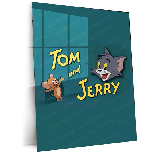 Tom and Jerry Metal Poster – Classic Cartoon Chaos - TURTLEWINGS 