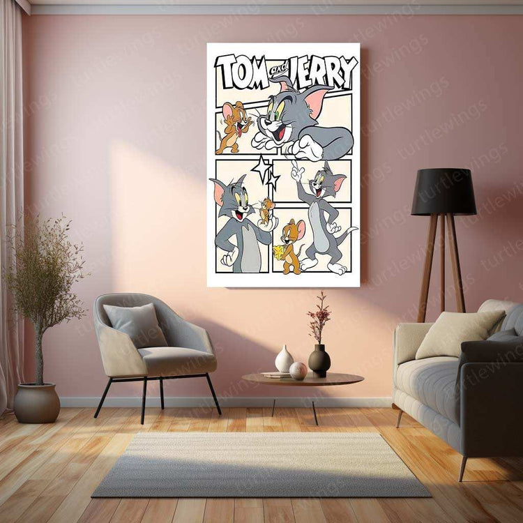 Tom and Jerry Metal Poster – Classic Cartoon Chaos 1 - TURTLEWINGS 