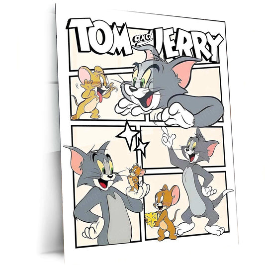 Tom and Jerry Metal Poster – Classic Cartoon Chaos 1 - TURTLEWINGS 