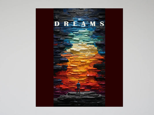 Dreams Metal Poster | Motivational Standing Figure Wall Art - TURTLEWINGS 