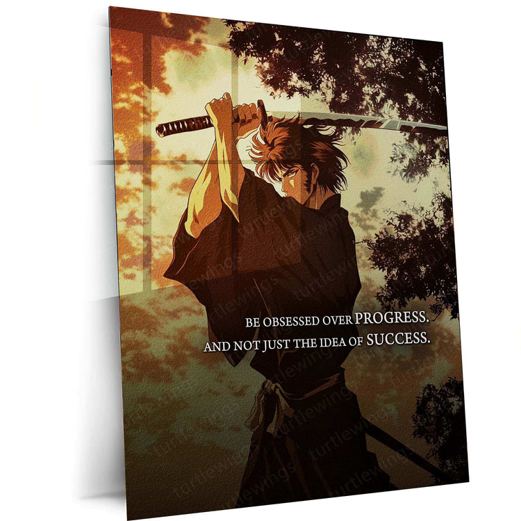 Vagabond Anime Quote Metal Poster – Samurai Wisdom | Epic Warrior Wall Art - TURTLEWINGS 