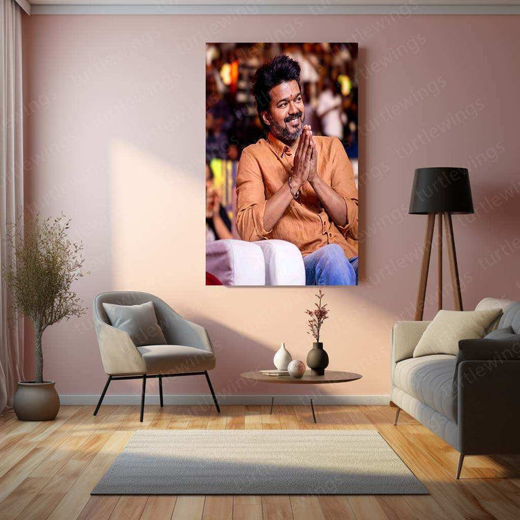 Vijay Thalapathy Metal Poster – Tamil Superstar Wall Art | Kollywood Icon Decor 3 - TURTLEWINGS 