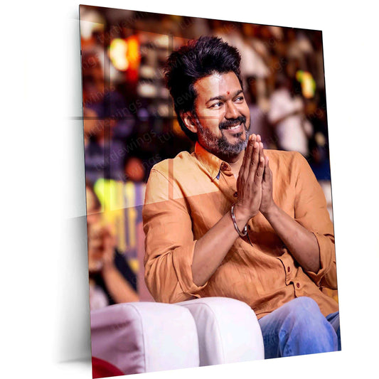 Vijay Thalapathy Metal Poster – Tamil Superstar Wall Art | Kollywood Icon Decor 3 - TURTLEWINGS 