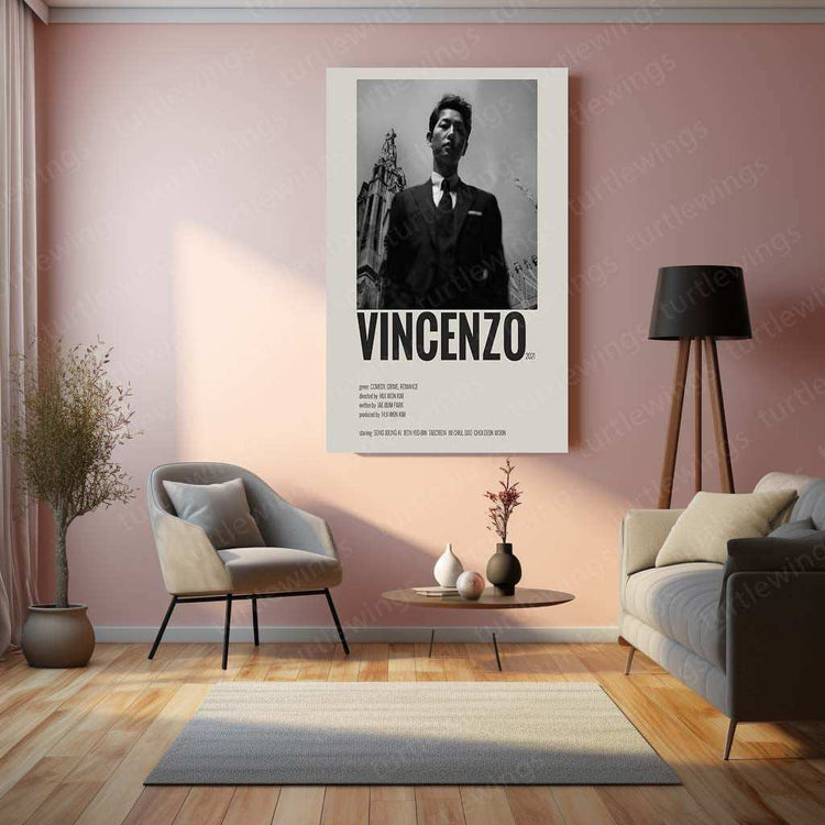 Vincenzo Metal Poster – A Tribute to Justice, Power & Mafia Prestige - TURTLEWINGS 