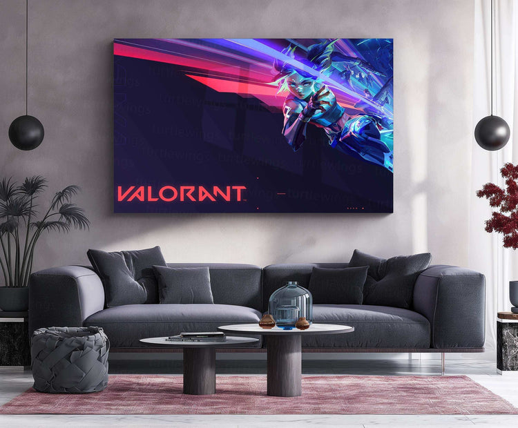 Valorant Neon LED Metal Poster 02 - TURTLEWINGS 