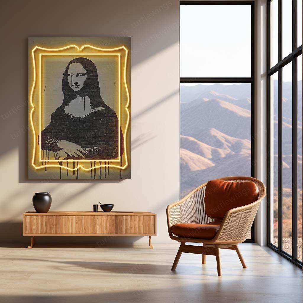 Various Takes on Mona Lisa Neon LED Metal Frame â Iconic Art with a Modern Twist - TURTLEWINGS 