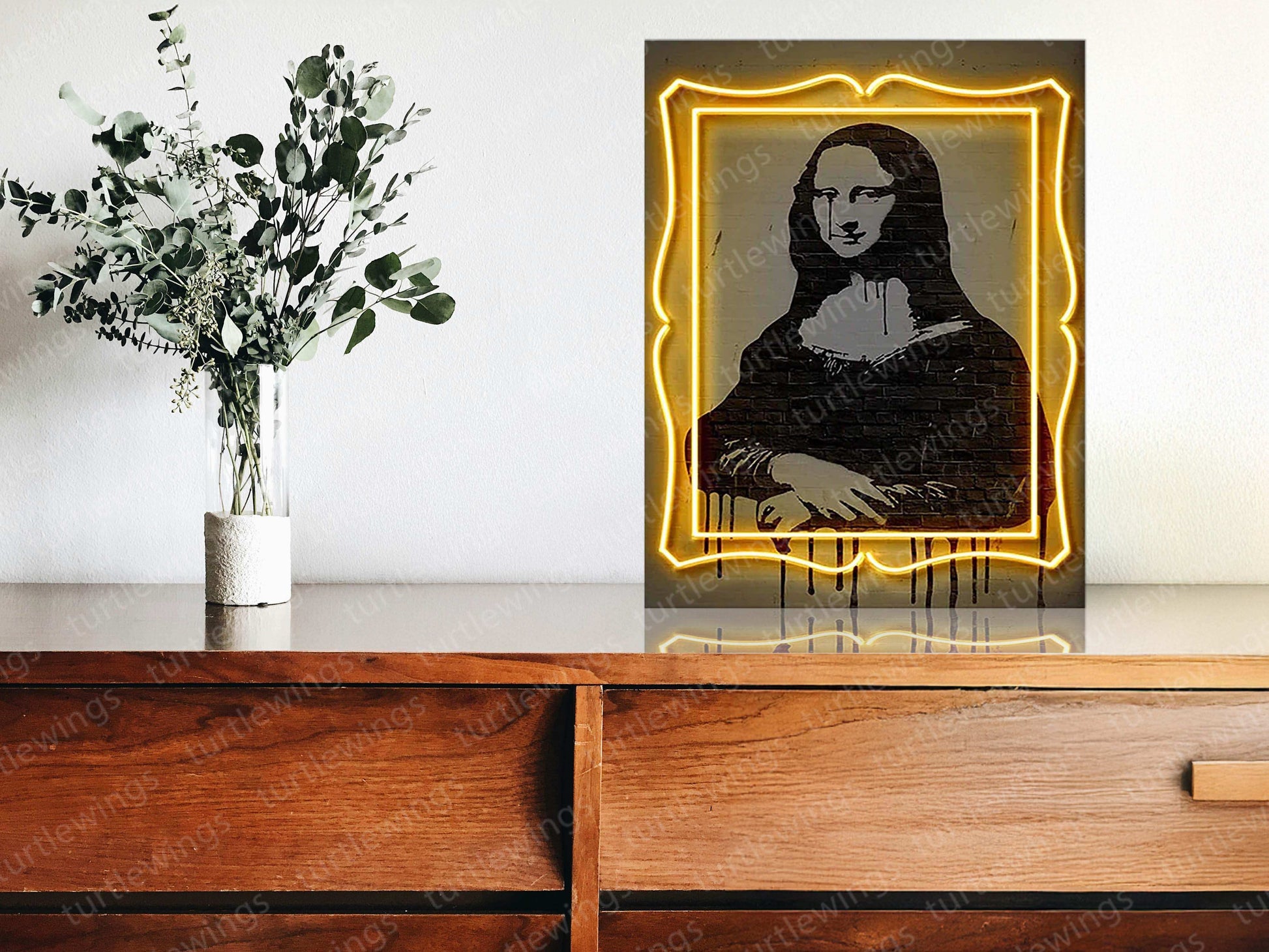 Various Takes on Mona Lisa Neon LED Metal Frame â Iconic Art with a Modern Twist - TURTLEWINGS 