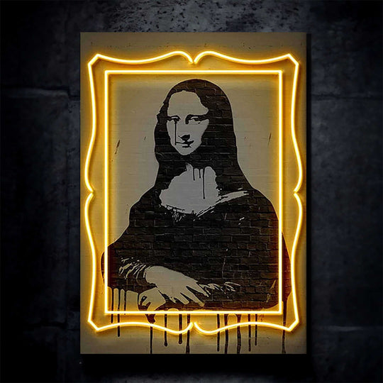 Various Takes on Mona Lisa Neon LED Metal Frame – Iconic Art with a Modern Twist