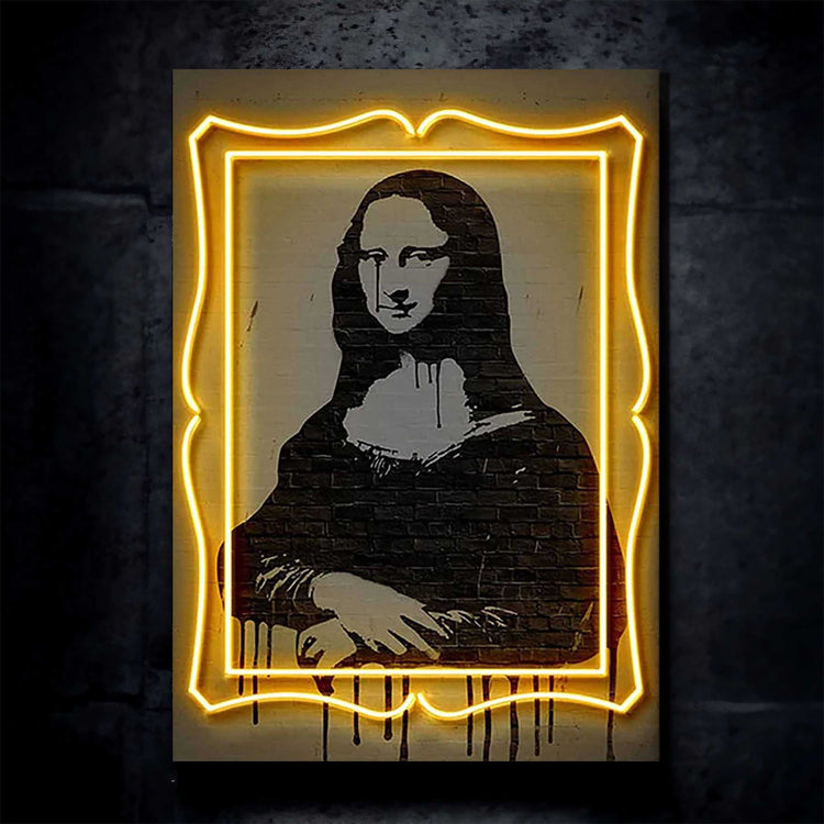 Various Takes on Mona Lisa Neon LED Metal Frame – Iconic Art with a Modern Twist