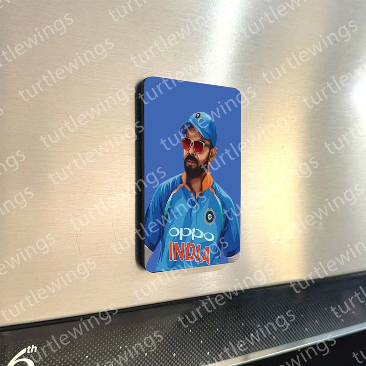 Indian Cricket Team Players Fridge Magnets - Set of 10 l legendary players of the Indian cricket team l MS Dhoni, Rohit Sharma, Suresh Raina, Hardik Pandya, Harbhajan Singh, Yuvraj Singh, Jasprit Bumrah, Ravindra Jadeja, Shikhar Dhawan, and Virat Kohli