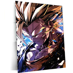 Vegito Dragon Ball Metal Poster | Super Saiyan Fusion Warrior Wall Art