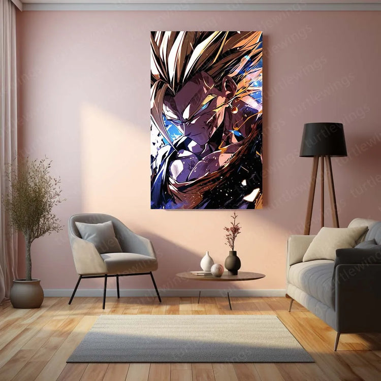 Vegito Dragon Ball Metal Poster | Super Saiyan Fusion Warrior Wall Art - TURTLEWINGS 