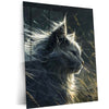 White Cat Illustration Metal Poster