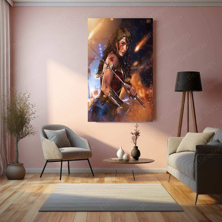 Wonder Woman Metal Poster – The Amazonian Warrior - TURTLEWINGS 