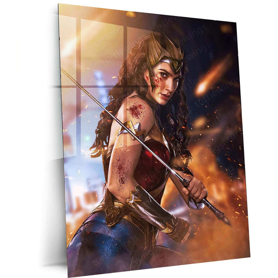 Wonder Woman Metal Poster – The Amazonian Warrior - TURTLEWINGS 