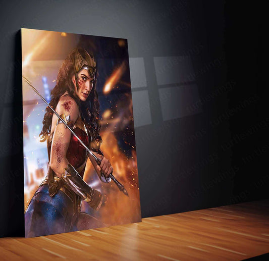 Wonder Woman Metal Poster – The Amazonian Warrior - TURTLEWINGS 